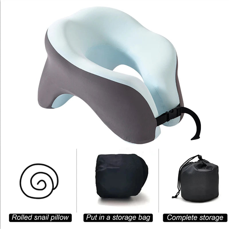 Travel pillow with carry bag and care guide — portable and easy to clean