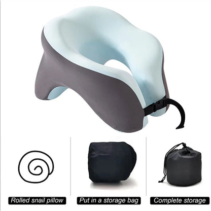 Travel pillow with carry bag and care guide — portable and easy to clean