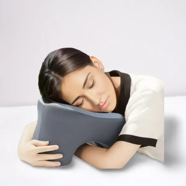 Ergonomic travel pillow for side sleepers — supports head and neck during flights