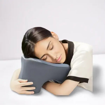 Ergonomic travel pillow for side sleepers — supports head and neck during flights