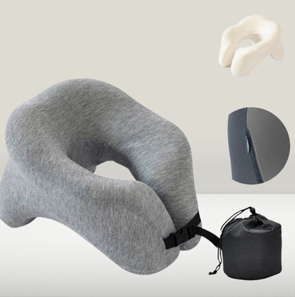 Contoured travel pillow for neck support — fits all body types 
